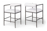 Axis Linen Textured Fabric Upholstered Counter Stool — 88098-C - Cream - 88098Cream-C Double Chair