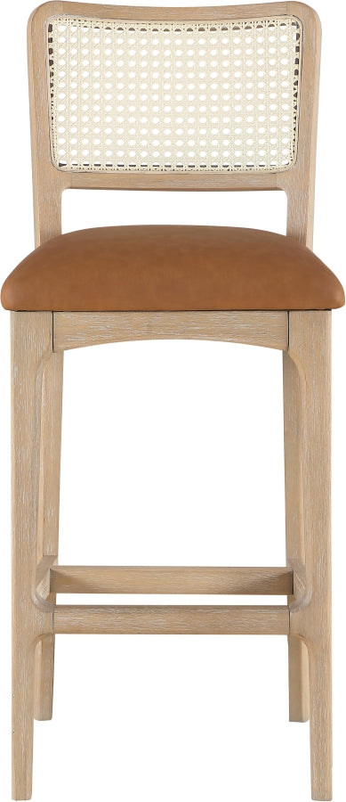 Atrium Cane Back And Vegan Leather Upholstered Seat Bar Stool — 77092-C - Cognac - 77092Cognac-C alternate view 2