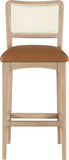 Atrium Cane Back And Vegan Leather Upholstered Seat Bar Stool — 77092-C - Cognac - 77092Cognac-C alternate view 2