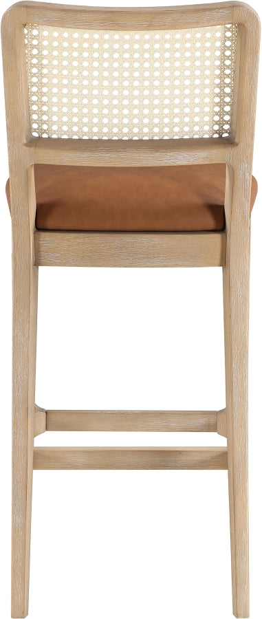 Atrium Cane Back And Vegan Leather Upholstered Seat Bar Stool — 77092-C - Cognac - 77092Cognac-C alternate view 4