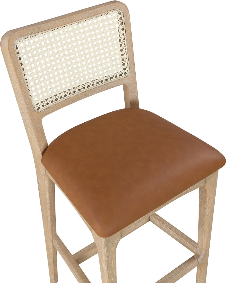 Atrium Cane Back And Vegan Leather Upholstered Seat Bar Stool — 77092-C - Cognac - 77092Cognac-C alternate view 5