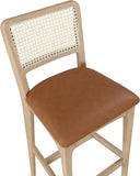 Atrium Cane Back And Vegan Leather Upholstered Seat Bar Stool — 77092-C - Cognac - 77092Cognac-C alternate view 5
