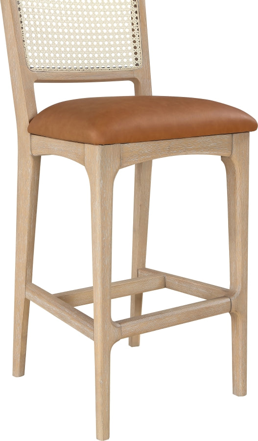 Atrium Cane Back And Vegan Leather Upholstered Seat Bar Stool — 77092-C - Cognac - 77092Cognac-C alternate view 6