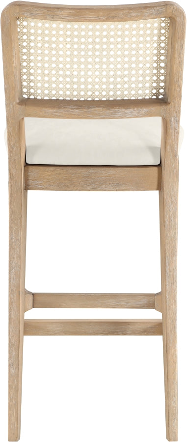 Atrium Cane Back And Vegan Leather Upholstered Seat Bar Stool — 77092-C - Cream - 77092Cream-C alternate view 4