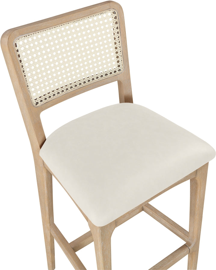 Atrium Cane Back And Vegan Leather Upholstered Seat Bar Stool — 77092-C - Cream - 77092Cream-C alternate view 5