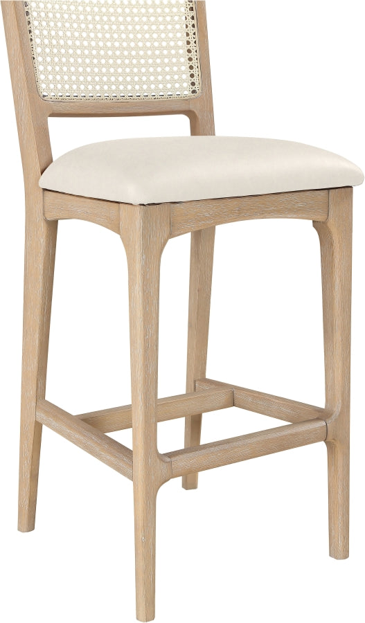 Atrium Cane Back And Vegan Leather Upholstered Seat Bar Stool — 77092-C - Cream - 77092Cream-C alternate view 6
