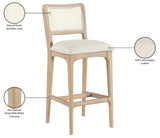 Atrium Cane Back And Vegan Leather Upholstered Seat Bar Stool — 77092-C - Cream - 77092Cream-C Infographic