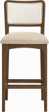 Atrium Cane Back And Vegan Leather Upholstered Seat Bar Stool — 77093-C - Beige - 77093Beige-C alternate view 2