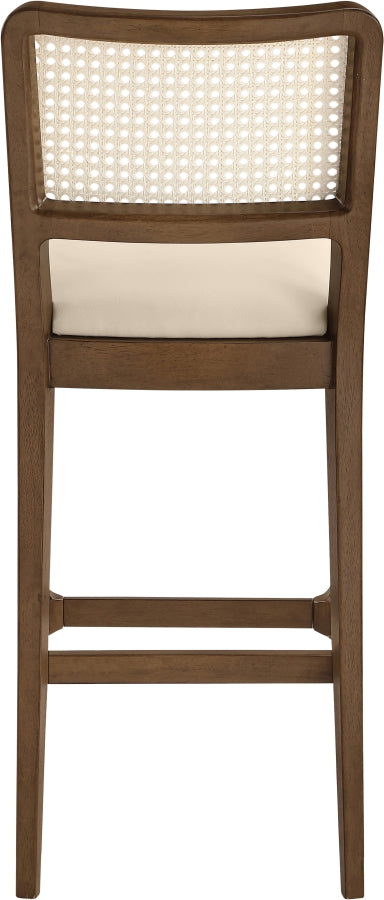 Atrium Cane Back And Vegan Leather Upholstered Seat Bar Stool — 77093-C - Beige - 77093Beige-C alternate view 4