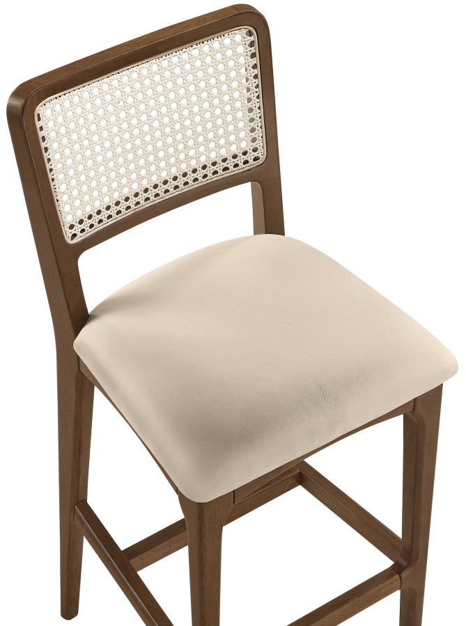 Atrium Cane Back And Vegan Leather Upholstered Seat Bar Stool — 77093-C - Beige - 77093Beige-C alternate view 5