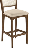 Atrium Cane Back And Vegan Leather Upholstered Seat Bar Stool — 77093-C - Beige - 77093Beige-C alternate view 6