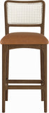 Atrium Cane Back And Vegan Leather Upholstered Seat Bar Stool — 77093-C - Cognac - 77093Cognac-C alternate view 2