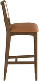 Atrium Cane Back And Vegan Leather Upholstered Seat Bar Stool — 77093-C - Cognac - 77093Cognac-C alternate view 3