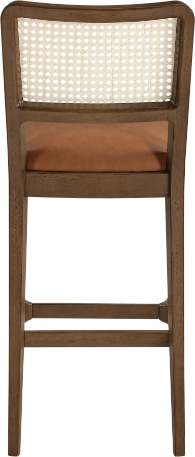 Atrium Cane Back And Vegan Leather Upholstered Seat Bar Stool — 77093-C - Cognac - 77093Cognac-C alternate view 4