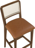 Atrium Cane Back And Vegan Leather Upholstered Seat Bar Stool — 77093-C - Cognac - 77093Cognac-C alternate view 5