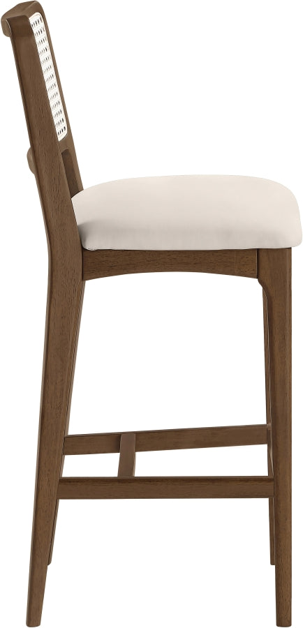 Atrium Cane Back And Vegan Leather Upholstered Seat Bar Stool — 77093-C - Cream - 77093Cream-C alternate view 3