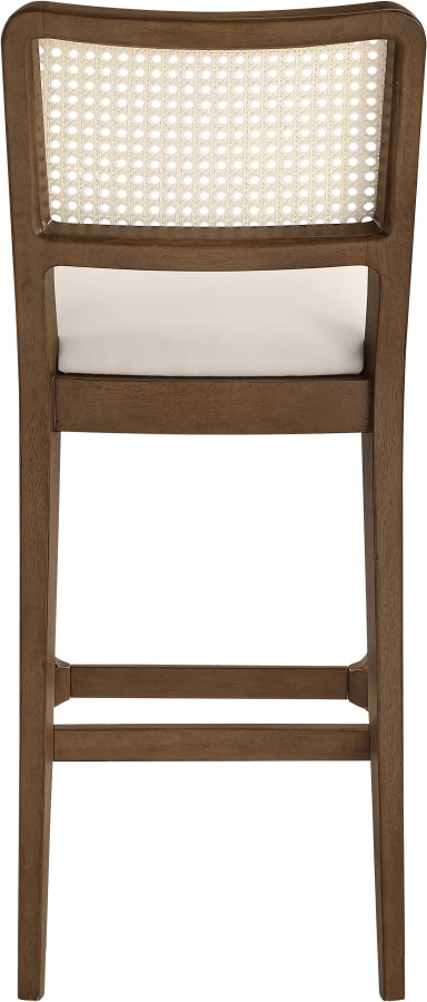 Atrium Cane Back And Vegan Leather Upholstered Seat Bar Stool — 77093-C - Cream - 77093Cream-C alternate view 4