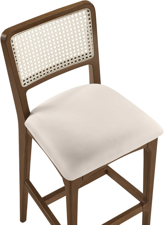 Atrium Cane Back And Vegan Leather Upholstered Seat Bar Stool — 77093-C - Cream - 77093Cream-C alternate view 5