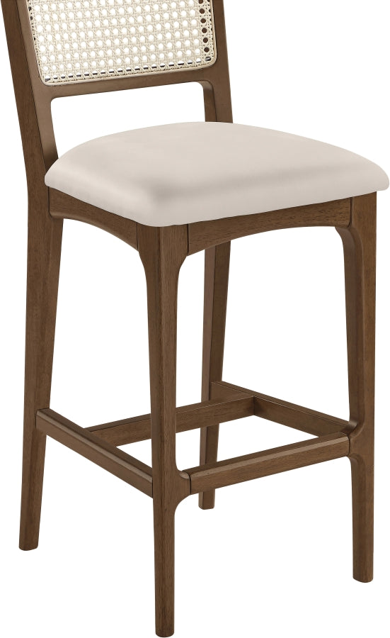 Atrium Cane Back And Vegan Leather Upholstered Seat Bar Stool — 77093-C - Cream - 77093Cream-C alternate view 6