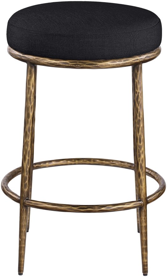 Ferro Linen Textured Performance Fabric Upholstered Counter Stool — 88064-C - Black - 88064Black-C alternate view 2