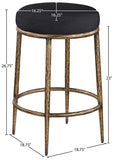 Ferro Linen Textured Performance Fabric Upholstered Counter Stool — 88064-C - Black - 88064Black-C Dim