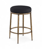 Ferro Linen Textured Performance Fabric Upholstered Counter Stool — 88064-C - Black - 88064Black-C