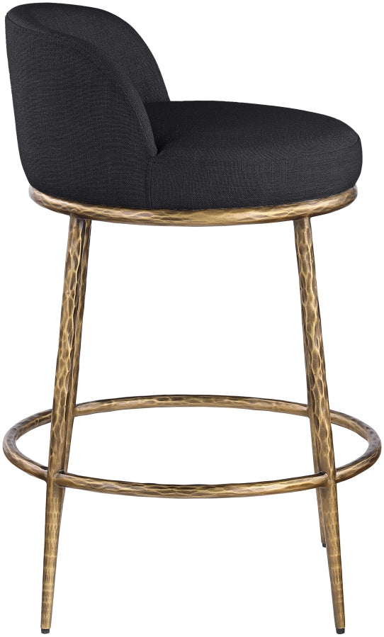 Ferro Linen Textured Performance Fabric Upholstered Counter Stool — 88067-C - Black - 88067Black-C alternate view 3