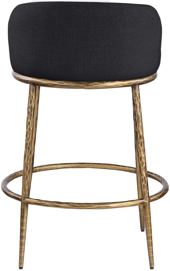 Ferro Linen Textured Performance Fabric Upholstered Counter Stool — 88067-C - Black - 88067Black-C alternate view 4
