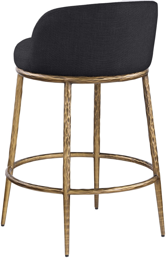Ferro Linen Textured Performance Fabric Upholstered Counter Stool — 88067-C - Black - 88067Black-C alternate view 5