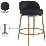 Ferro Linen Textured Performance Fabric Upholstered Counter Stool — 88067-C - Black - 88067Black-C Infographic