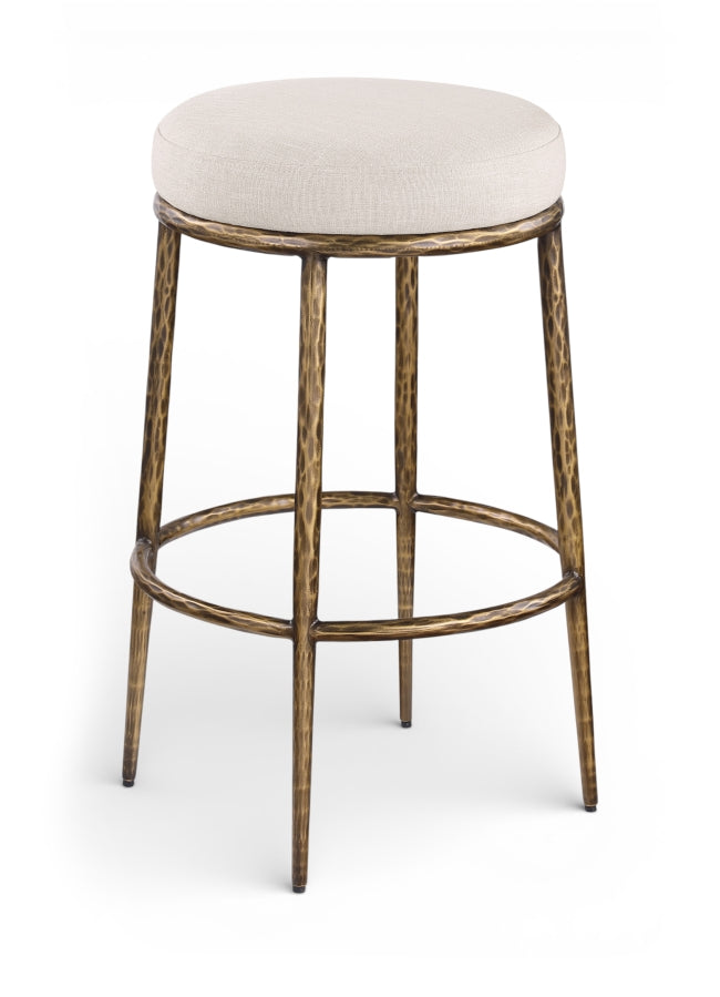 Ferro Performance Fabric Upholstered Bar Stool — 77081-C - Beige - 77081Beige-C