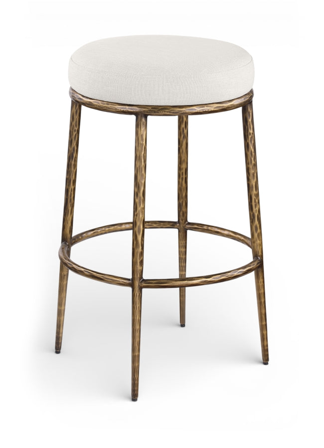 Ferro Performance Fabric Upholstered Bar Stool — 77081-C - Cream - 77081Cream-C