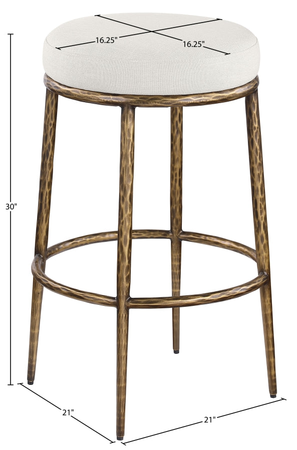 Ferro Performance Fabric Upholstered Bar Stool — 77081-C - Cream - 77081Cream-C Dim