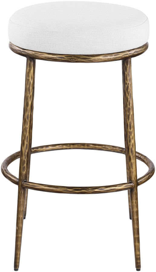 Ferro Performance Fabric Upholstered Bar Stool — 77081-C - White - 77081White-C alternate view 2