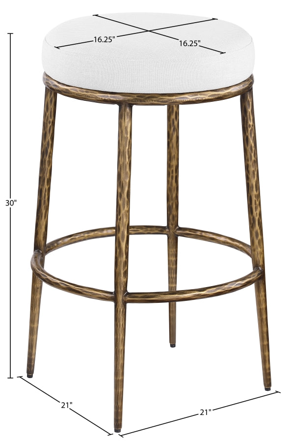 Ferro Performance Fabric Upholstered Bar Stool — 77081-C - White - 77081White-C Dim
