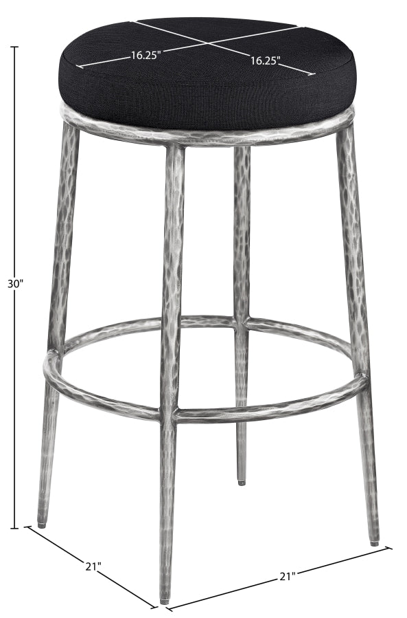 Ferro Performance Fabric Upholstered Bar Stool — 77083-C - Black - 77083Black-C Dim