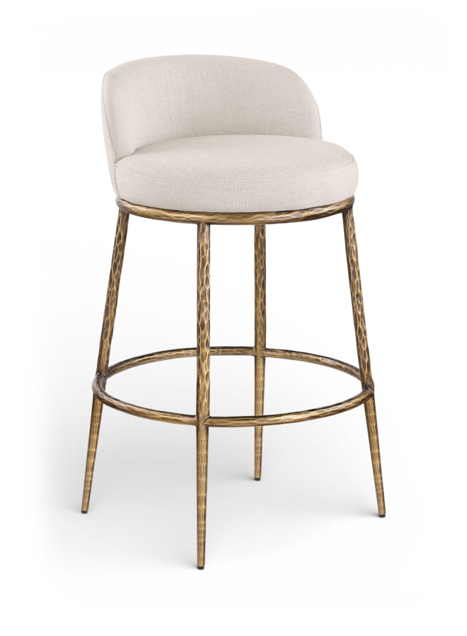 Ferro Performance Fabric Upholstered Bar Stool — 77084-C - Beige - 77084Beige-C