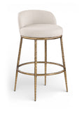 Ferro Performance Fabric Upholstered Bar Stool — 77084-C - Beige - 77084Beige-C