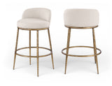 Ferro Performance Fabric Upholstered Bar Stool — 77084-C - Beige - 77084Beige-C Double Chair