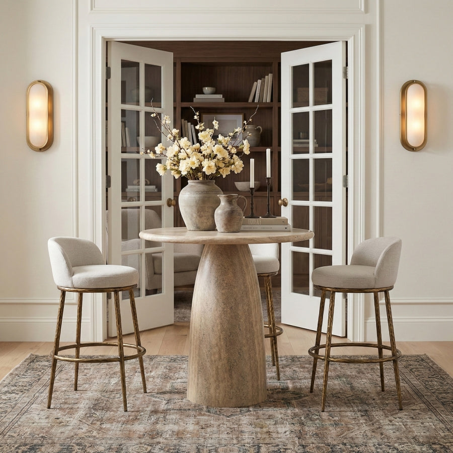 Ferro Performance Fabric Upholstered Bar Stool — 77084-C - Cream - 77084Cream-C alternate view 1