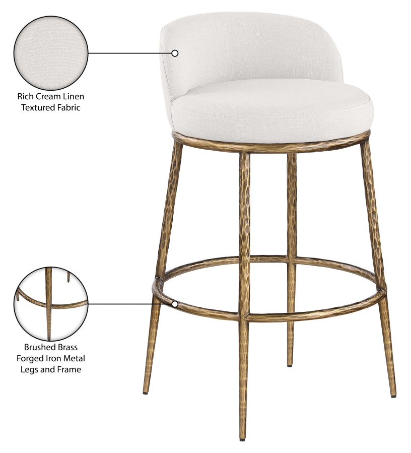 Ferro Performance Fabric Upholstered Bar Stool — 77084-C - Cream - 77084Cream-C Infographic