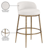 Ferro Performance Fabric Upholstered Bar Stool — 77084-C - Cream - 77084Cream-C Infographic