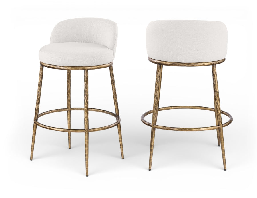 Ferro Performance Fabric Upholstered Bar Stool — 77084-C - Cream - 77084Cream-C Double Chair