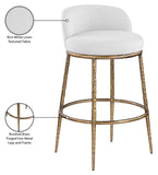 Ferro Performance Fabric Upholstered Bar Stool — 77084-C - White - 77084White-C Infographic