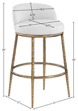 Ferro Performance Fabric Upholstered Bar Stool — 77084-C - White - 77084White-C Dim