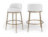 Ferro Performance Fabric Upholstered Bar Stool — 77084-C - White - 77084White-C Double Chair