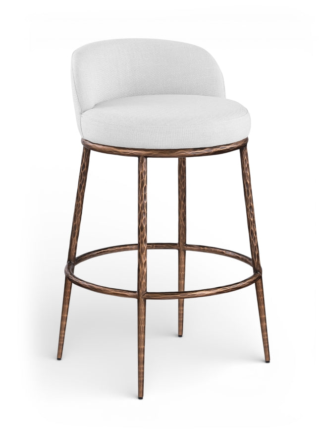 Ferro Performance Fabric Upholstered Bar Stool — 77085-C - White - 77085White-C