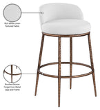Ferro Performance Fabric Upholstered Bar Stool — 77085-C - White - 77085White-C Infographic