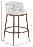 Ferro Performance Fabric Upholstered Bar Stool — 77085-C - White - 77085White-C Dim