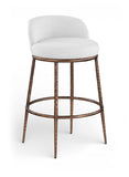 Ferro Performance Fabric Upholstered Bar Stool — 77085-C - White - 77085White-C